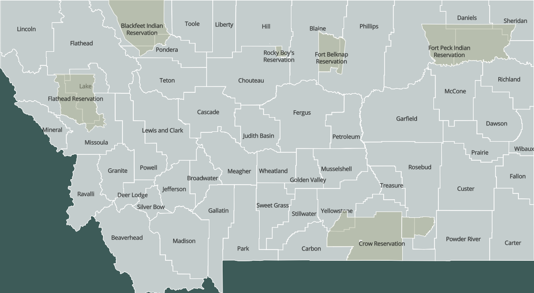 Static image of Montana counties